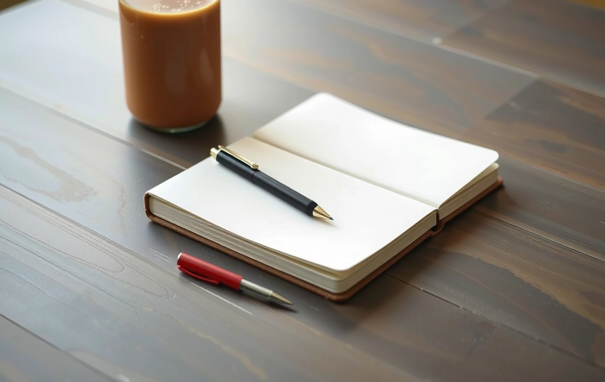 Dokumen dan shaker protein di meja kayu